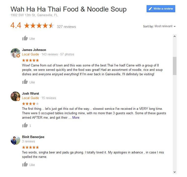 Wah Ha Ha Google Review 5 Stars